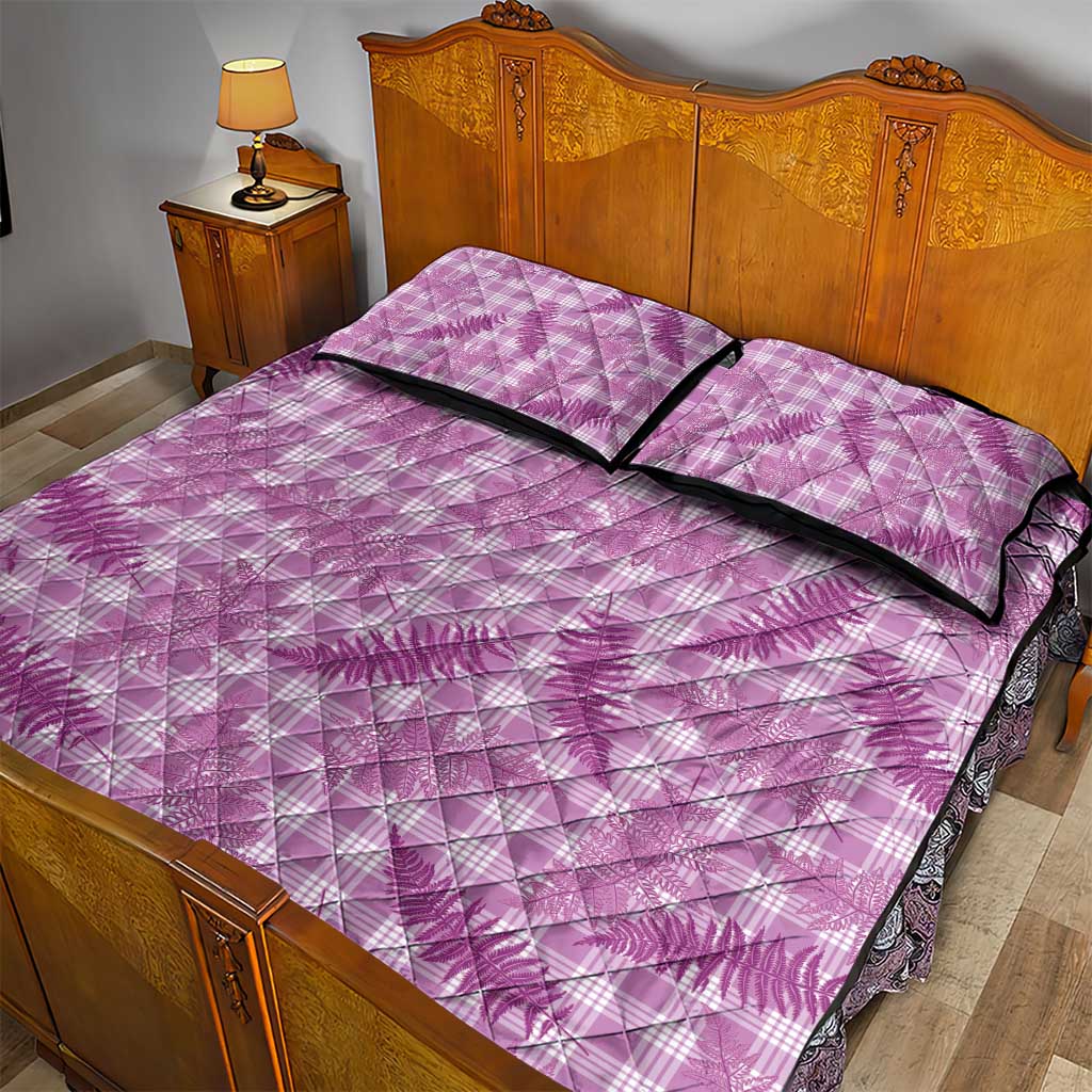 Pink Palaka Hawaii Palapalai Quilt Bed Set Hawaiian Fern - Polynesian Pride