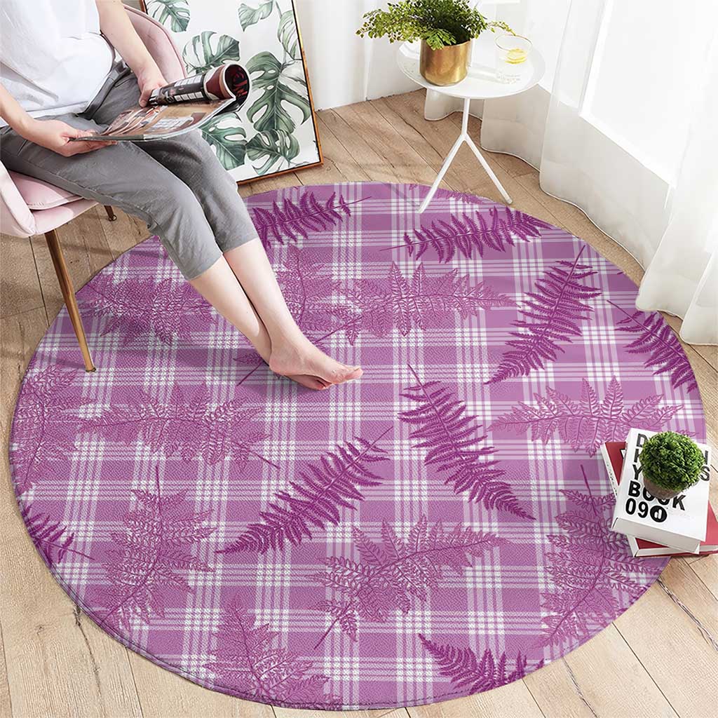 Pink Palaka Hawaii Palapalai Round Carpet Hawaiian Fern - Polynesian Pride