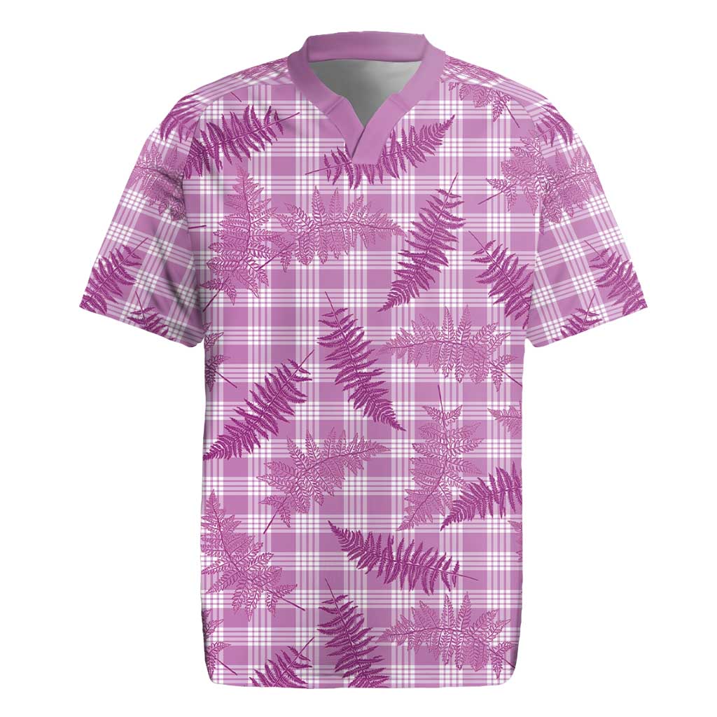Pink Palaka Hawaii Palapalai Rugby Jersey Hawaiian Fern - Polynesian Pride