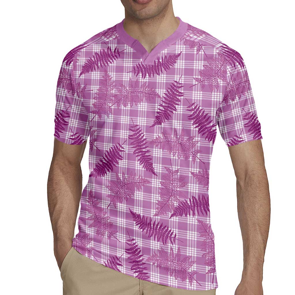 Pink Palaka Hawaii Palapalai Rugby Jersey Hawaiian Fern - Polynesian Pride