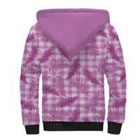 Pink Palaka Hawaii Palapalai Sherpa Hoodie Hawaiian Fern - Polynesian Pride