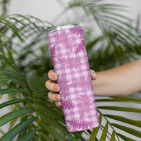 Pink Palaka Hawaii Palapalai Skinny Tumbler Hawaiian Fern - Polynesian Pride