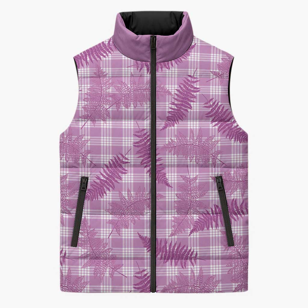 Pink Palaka Hawaii Palapalai Sleeveless Puffer Jacket Hawaiian Fern - Polynesian Pride