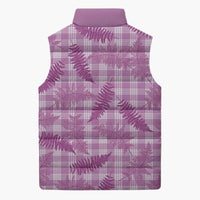 Pink Palaka Hawaii Palapalai Sleeveless Puffer Jacket Hawaiian Fern - Polynesian Pride