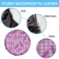 Pink Palaka Hawaii Palapalai Spare Tire Cover Hawaiian Fern - Polynesian Pride