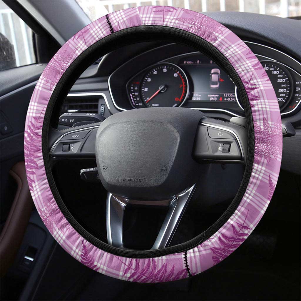 Pink Palaka Hawaii Palapalai Steering Wheel Cover Hawaiian Fern - Polynesian Pride