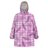 Pink Palaka Hawaii Palapalai Wearable Blanket Hoodie Hawaiian Fern - Polynesian Pride