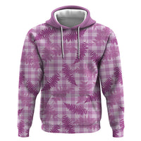 Pink Palaka Hawaii Palapalai Zip Hoodie Hawaiian Fern - Polynesian Pride
