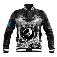 FSM Yap Day Baseball Jacket 2025 Wa'ab Micronesia Black Color LT14 Unisex Black - Polynesian Pride