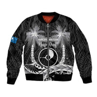 FSM Yap Day Bomber Jacket 2025 Wa'ab Micronesia Black Color LT14 Unisex Black - Polynesian Pride