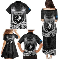 FSM Yap Day Family Matching Puletasi and Hawaiian Shirt 2025 Wa'ab Micronesia Black Color LT14 - Polynesian Pride