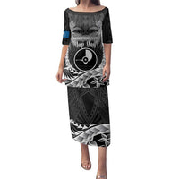 FSM Yap Day Family Matching Puletasi and Hawaiian Shirt 2025 Wa'ab Micronesia Black Color LT14 Mom's Dress Black - Polynesian Pride