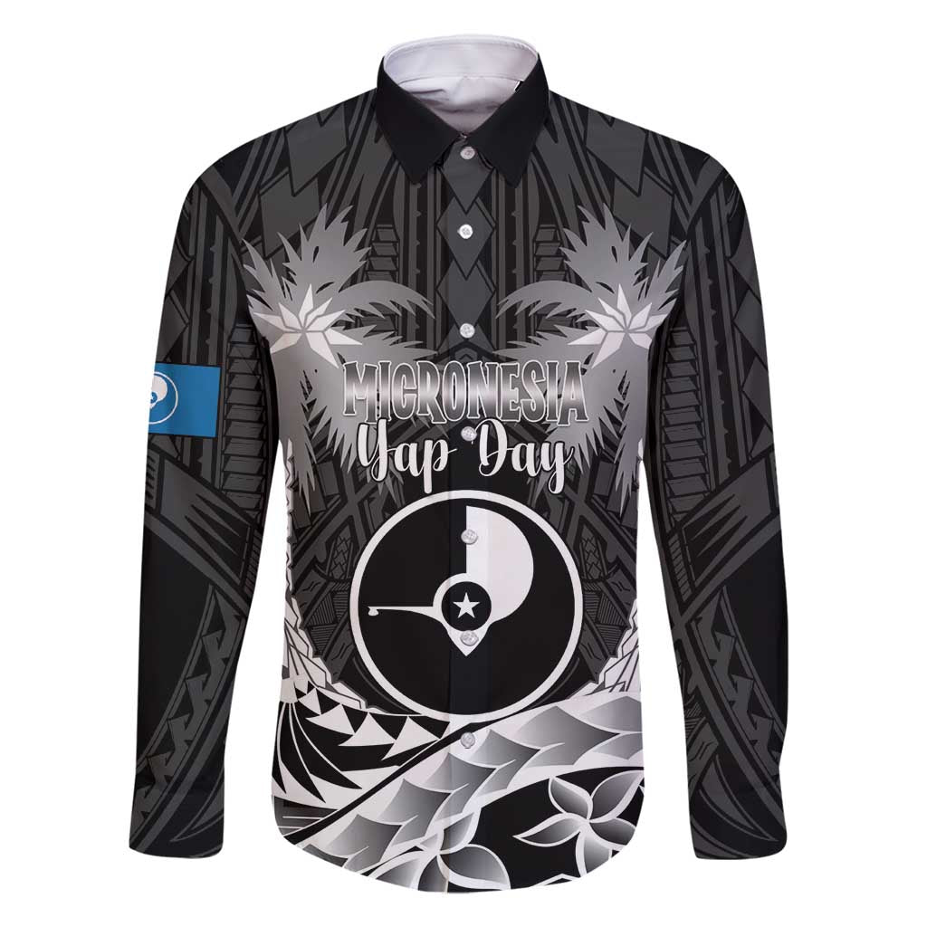FSM Yap Day Family Matching Tank Maxi Dress and Hawaiian Shirt 2025 Wa'ab Micronesia Black Color
