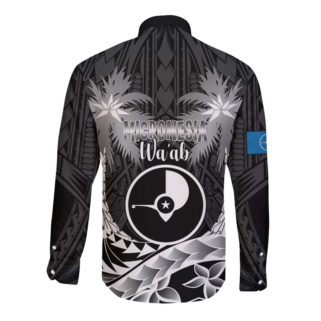 FSM Yap Day Long Sleeve Button Shirt 2025 Wa'ab Micronesia Black Color LT14 - Polynesian Pride