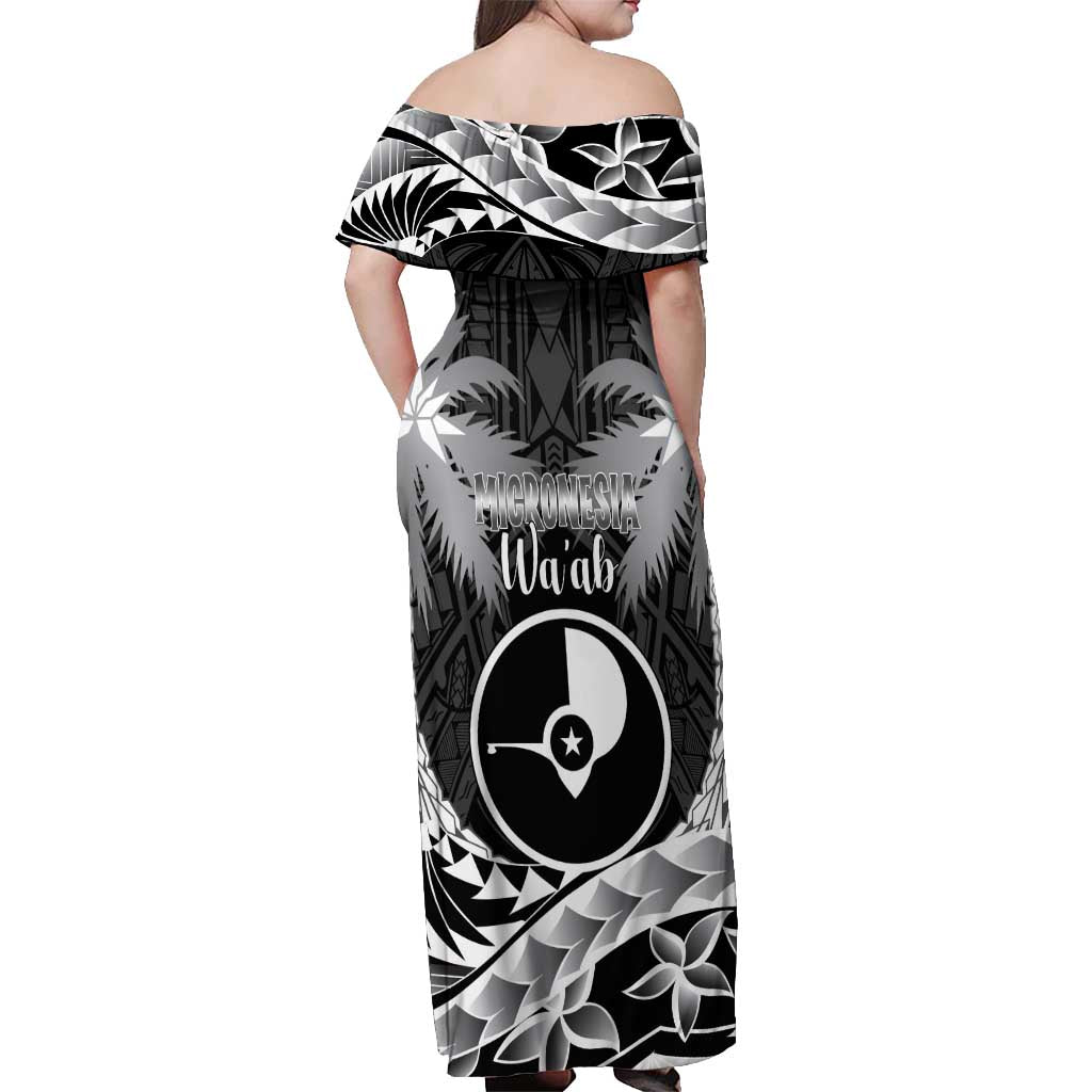 FSM Yap Day Off Shoulder Maxi Dress 2025 Wa'ab Micronesia Black Color LT14 - Polynesian Pride