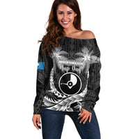 FSM Yap Day Off Shoulder Sweater 2025 Wa'ab Micronesia Black Color LT14 Women Black - Polynesian Pride