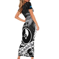 FSM Yap Day Short Sleeve Bodycon Dress 2025 Wa'ab Micronesia Black Color LT14 - Polynesian Pride