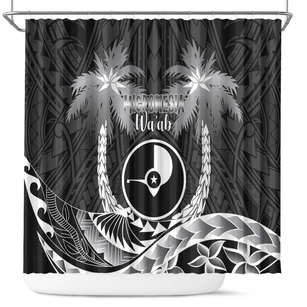 FSM Yap Day Shower Curtain 2025 Wa'ab Micronesia Black Color