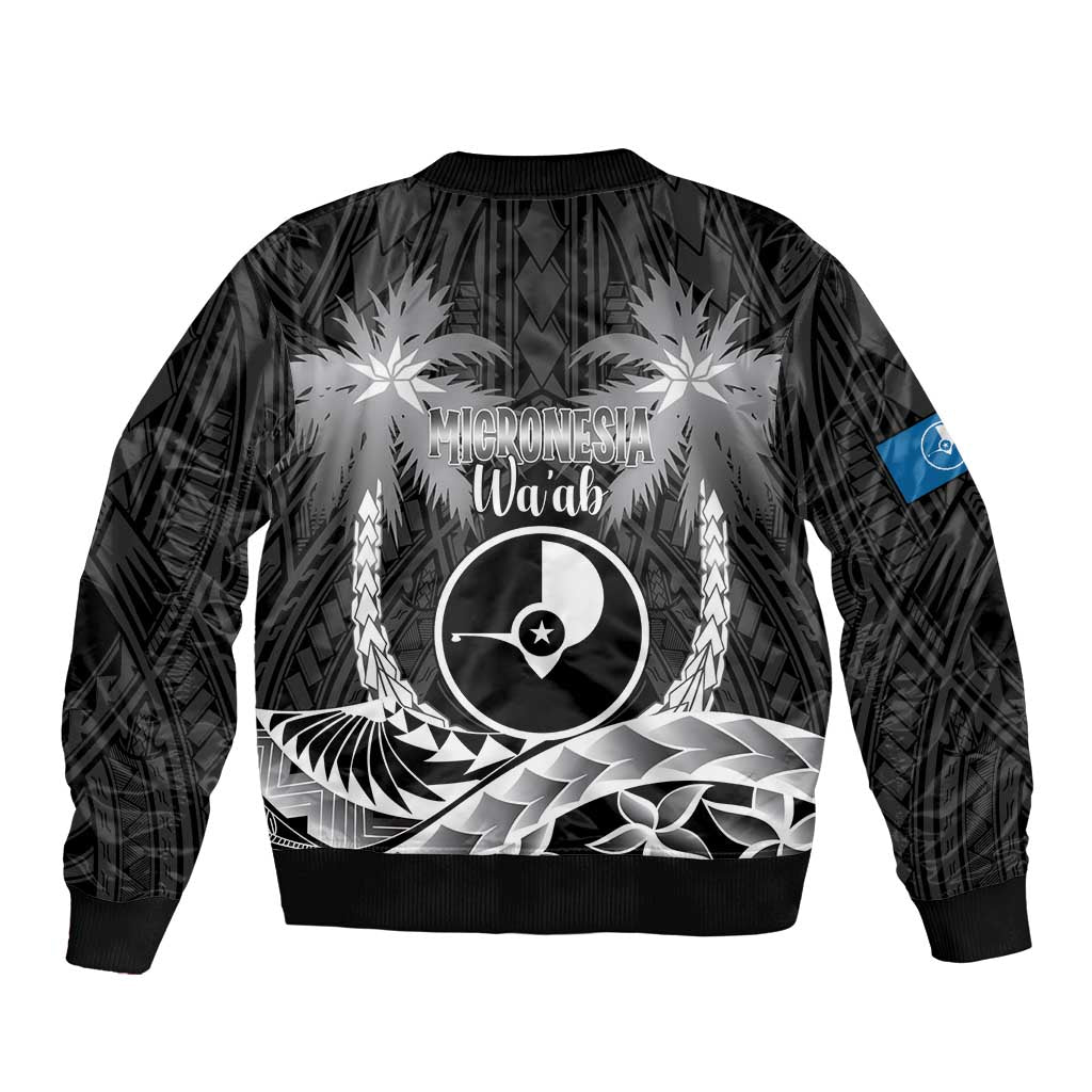 FSM Yap Day Sleeve Zip Bomber Jacket 2025 Wa'ab Micronesia Black Color LT14 - Polynesian Pride