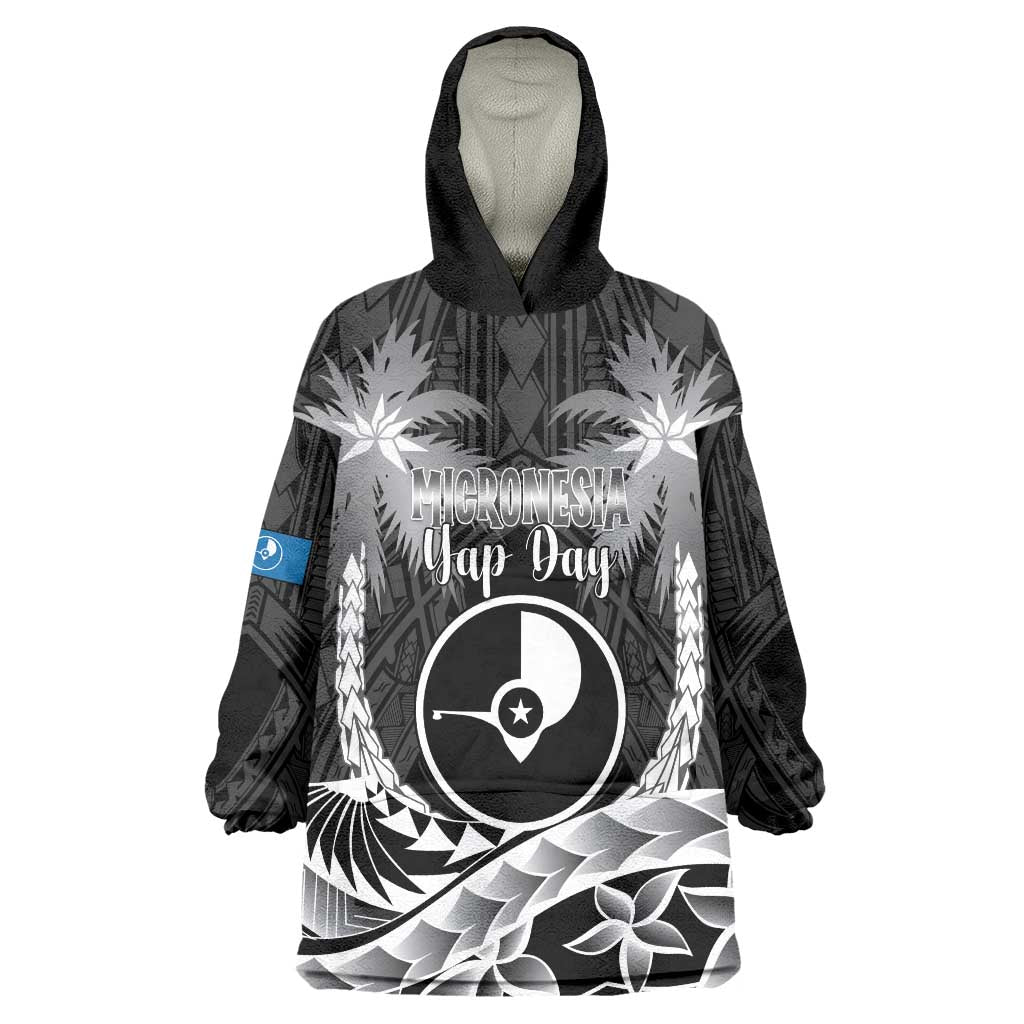 FSM Yap Day Wearable Blanket Hoodie 2025 Wa'ab Micronesia Black Color