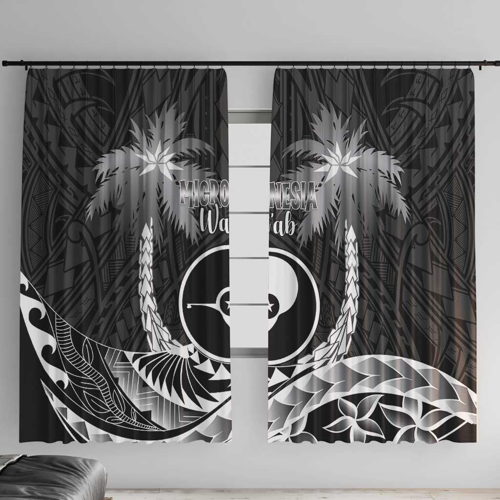 FSM Yap Day Window Curtain 2025 Wa'ab Micronesia Black Color
