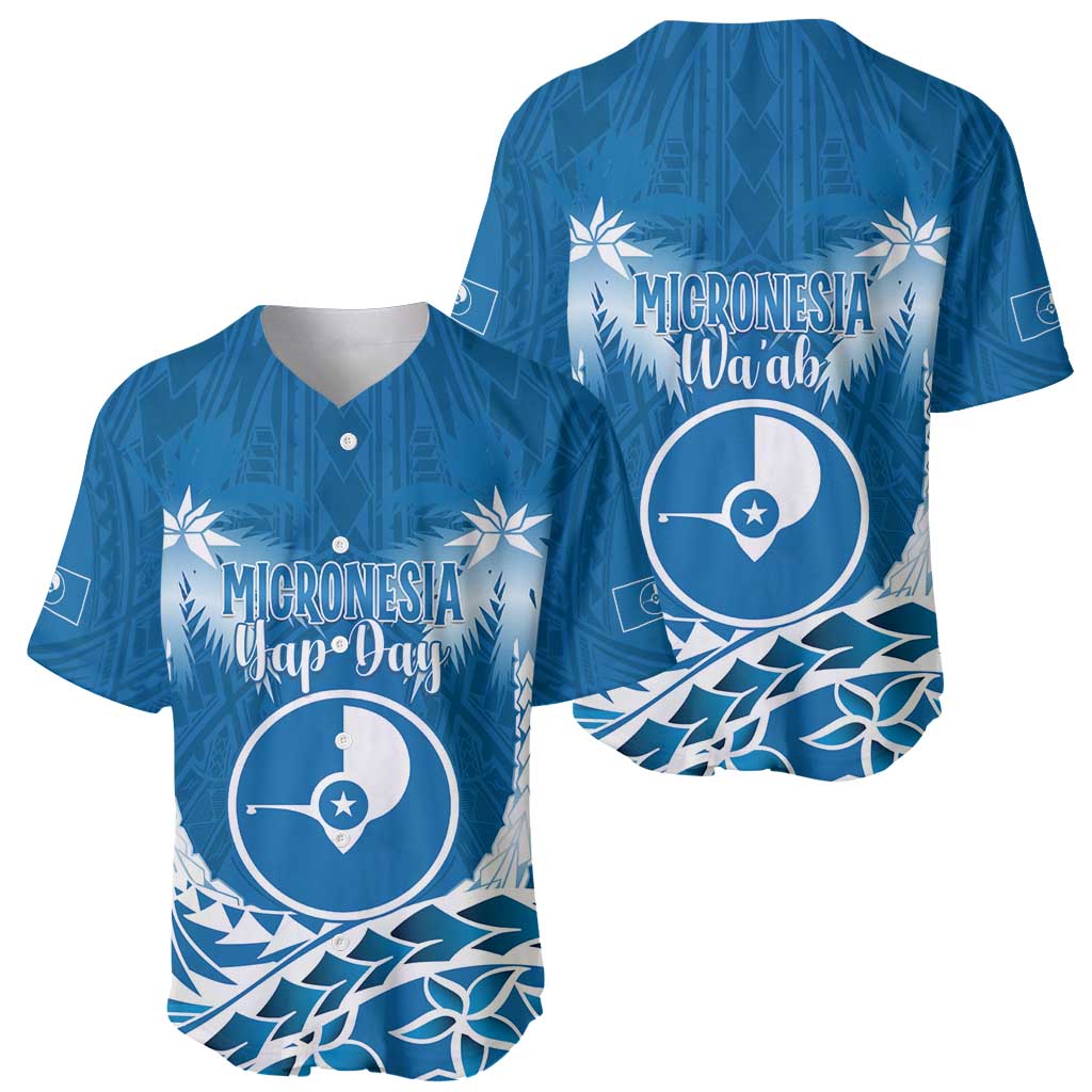 FSM Yap Day Baseball Jersey 2025 Wa'ab Micronesia Flag Color LT14 - Polynesian Pride