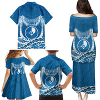 FSM Yap Day Family Matching Puletasi and Hawaiian Shirt 2025 Wa'ab Micronesia Flag Color