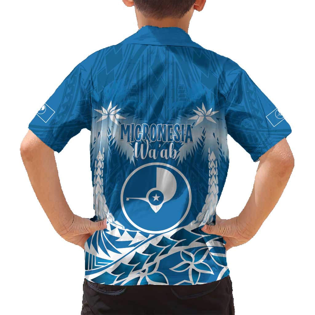 FSM Yap Day Family Matching Summer Maxi Dress and Hawaiian Shirt 2025 Wa'ab Micronesia Flag Color