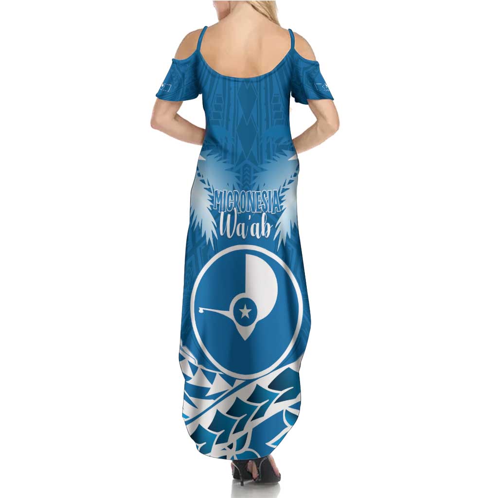 FSM Yap Day Family Matching Summer Maxi Dress and Hawaiian Shirt 2025 Wa'ab Micronesia Flag Color