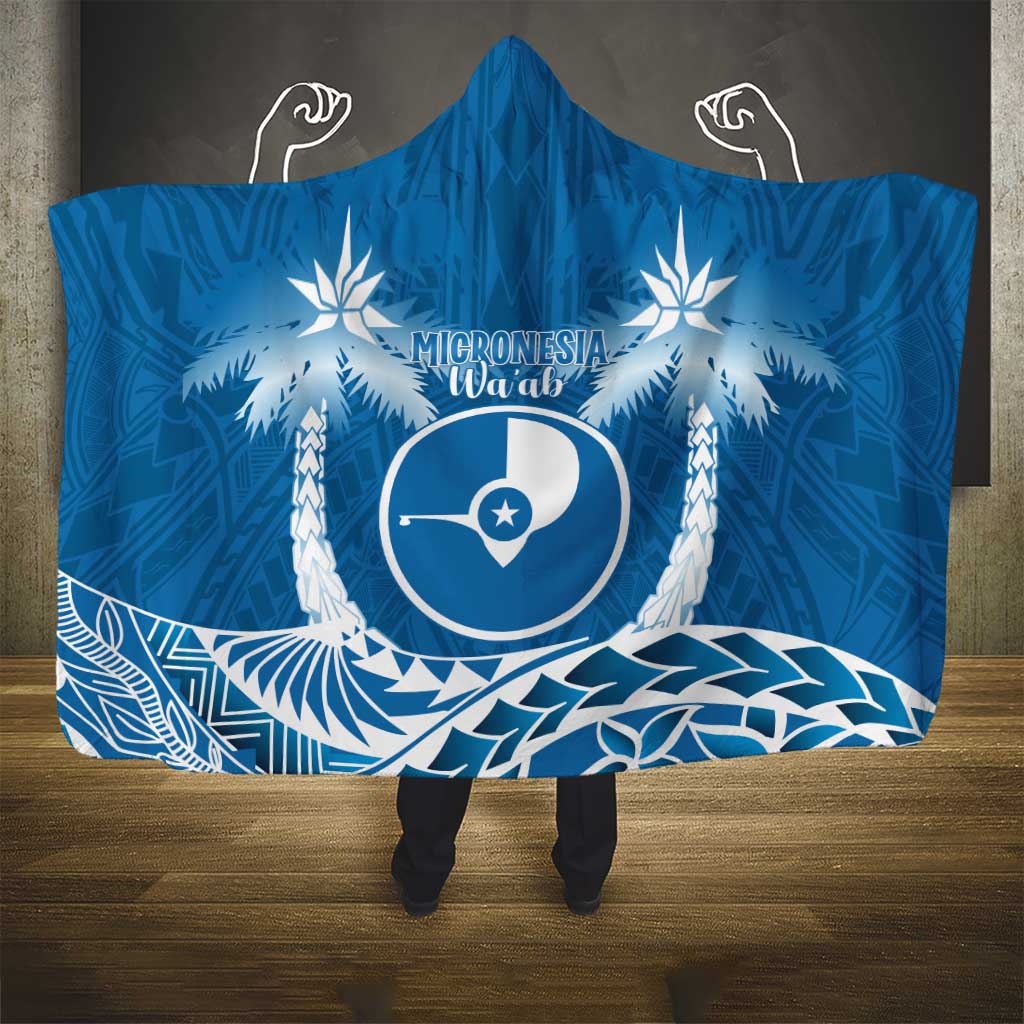 FSM Yap Day Hooded Blanket 2025 Wa'ab Micronesia Flag Color