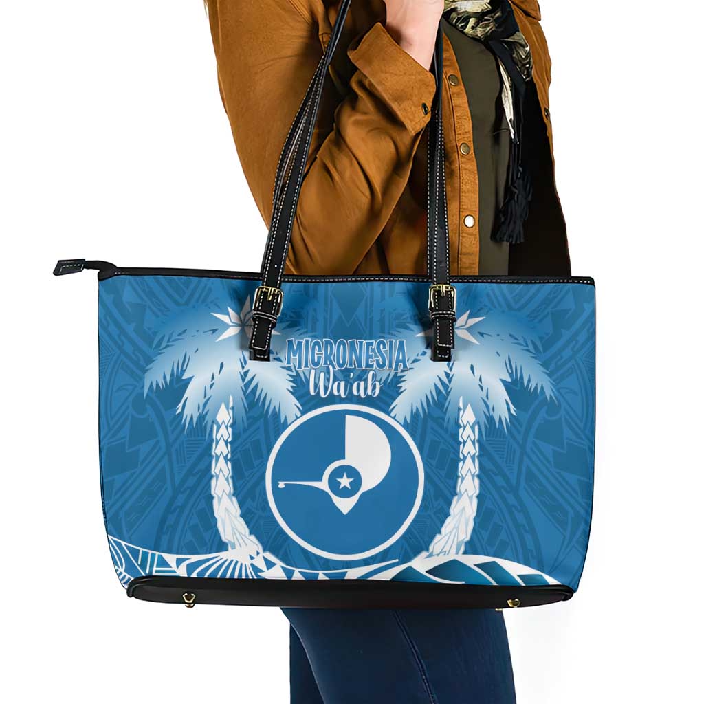 FSM Yap Day Leather Tote Bag 2025 Wa'ab Micronesia Flag Color