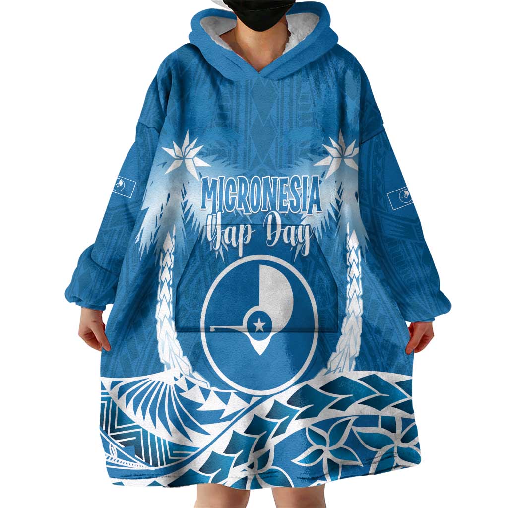 FSM Yap Day Wearable Blanket Hoodie 2025 Wa'ab Micronesia Flag Color LT14 - Polynesian Pride