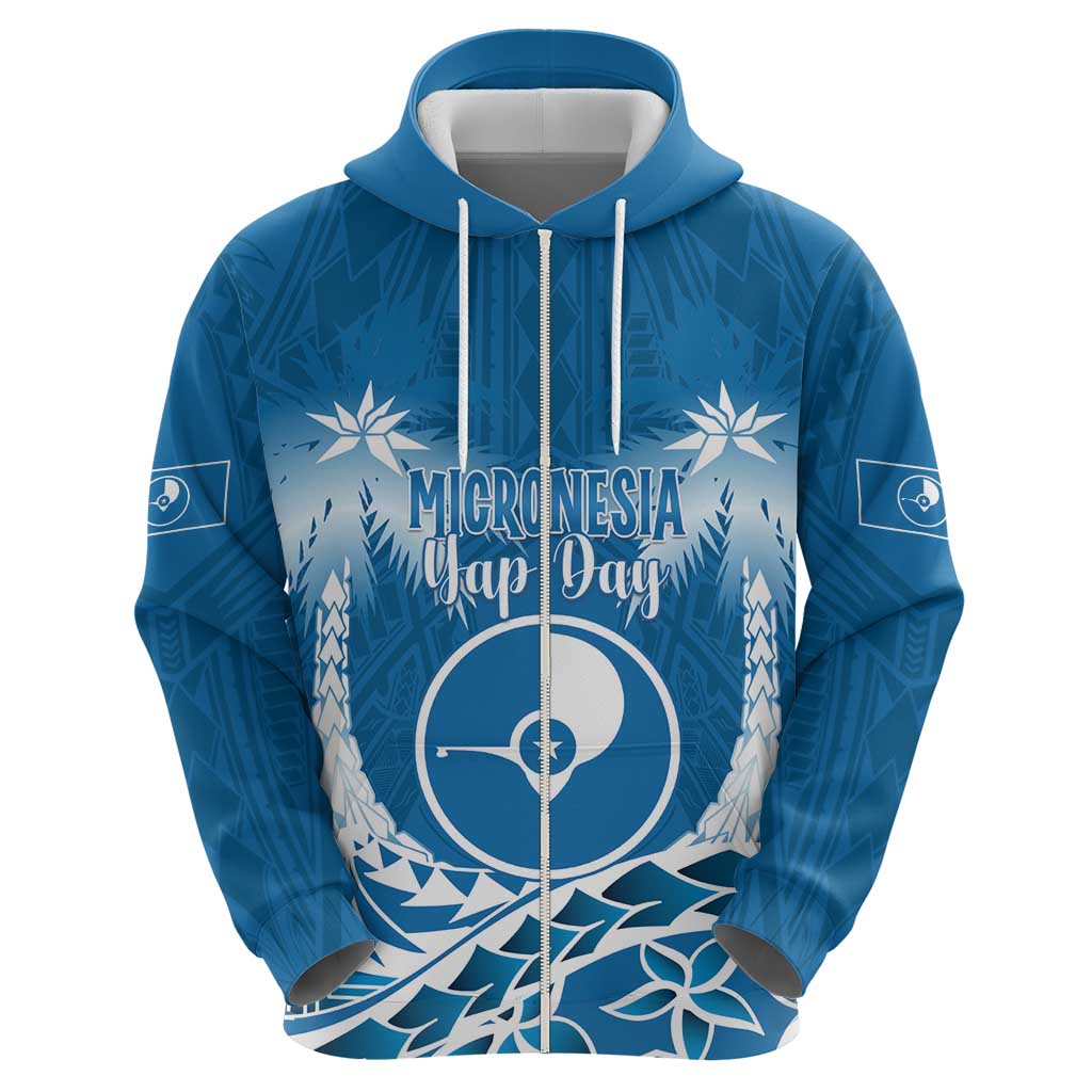 FSM Yap Day Zip Hoodie 2025 Wa'ab Micronesia Flag Color LT14 - Polynesian Pride