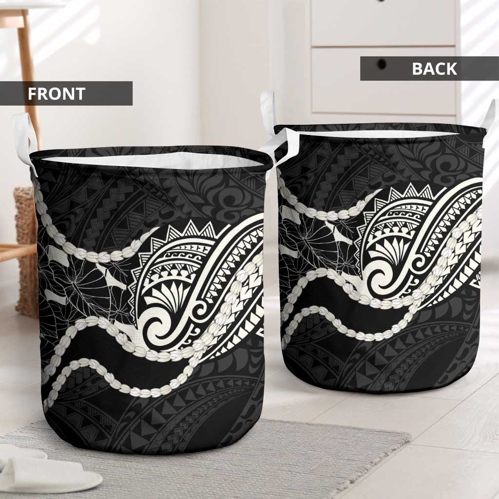 Aloha Hawaii Kalo Pikake Lei Laundry Basket Chest Tattoo Black Hawaiian Pattern