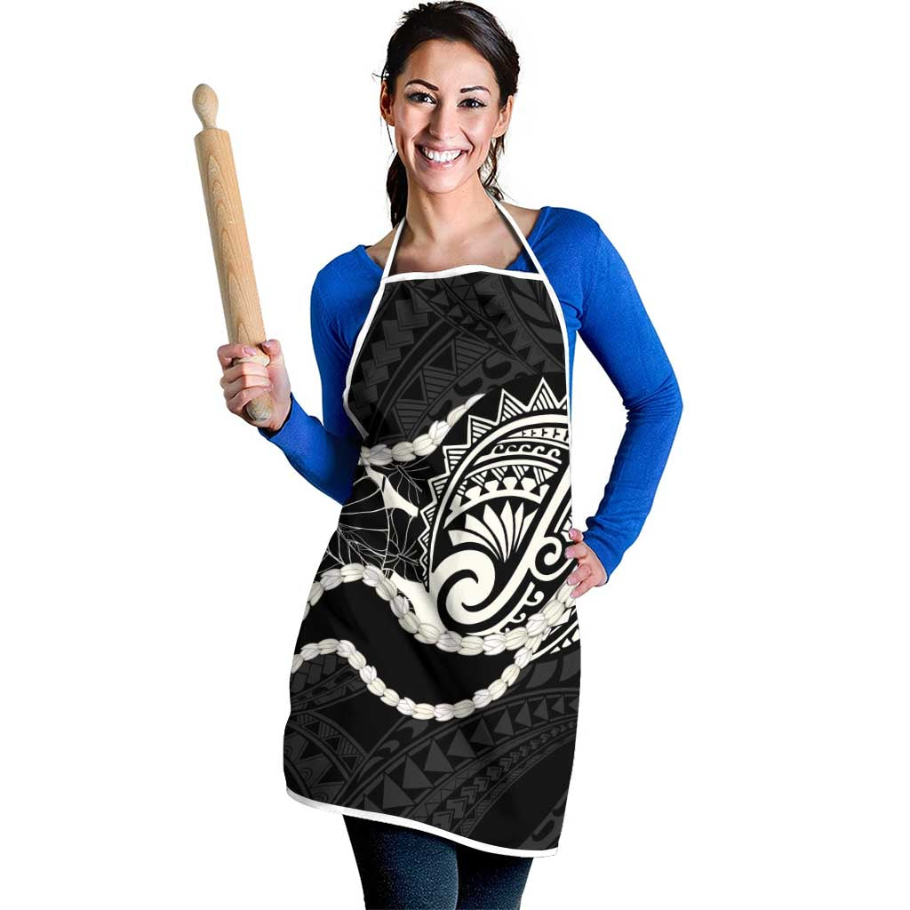 Aloha Hawaii Kalo Pikake Lei Apron Chest Tattoo Black Hawaiian Pattern LT14 - Polynesian Pride