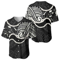 Aloha Hawaii Kalo Pikake Lei Baseball Jersey Chest Tattoo Black Hawaiian Pattern