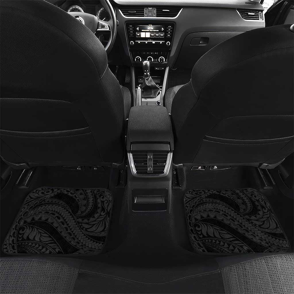 Aloha Hawaii Kalo Pikake Lei Car Mats Chest Tattoo Black Hawaiian Pattern