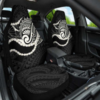 Aloha Hawaii Kalo Pikake Lei Car Seat Cover Chest Tattoo Black Hawaiian Pattern