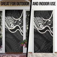 Aloha Hawaii Kalo Pikake Lei Door Cover Chest Tattoo Black Hawaiian Pattern