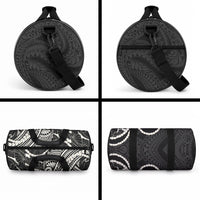 Aloha Hawaii Kalo Pikake Lei Duffle Bag Chest Tattoo Black Hawaiian Pattern