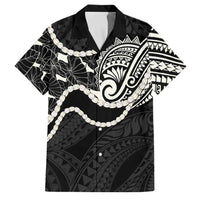 Aloha Hawaii Kalo Pikake Lei Family Matching Puletasi and Hawaiian Shirt Chest Tattoo Black Hawaiian Pattern