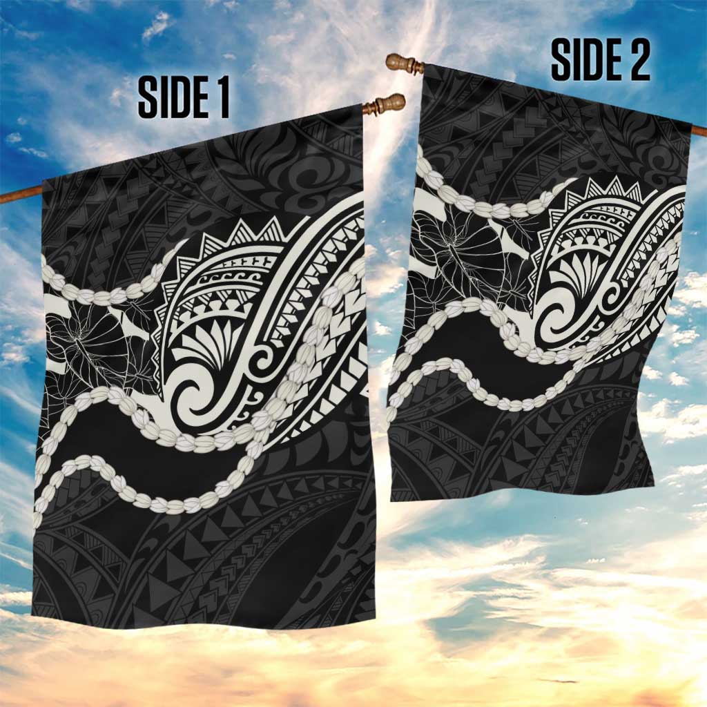 Aloha Hawaii Kalo Pikake Lei Garden Flag Chest Tattoo Black Hawaiian Pattern LT14 - Polynesian Pride
