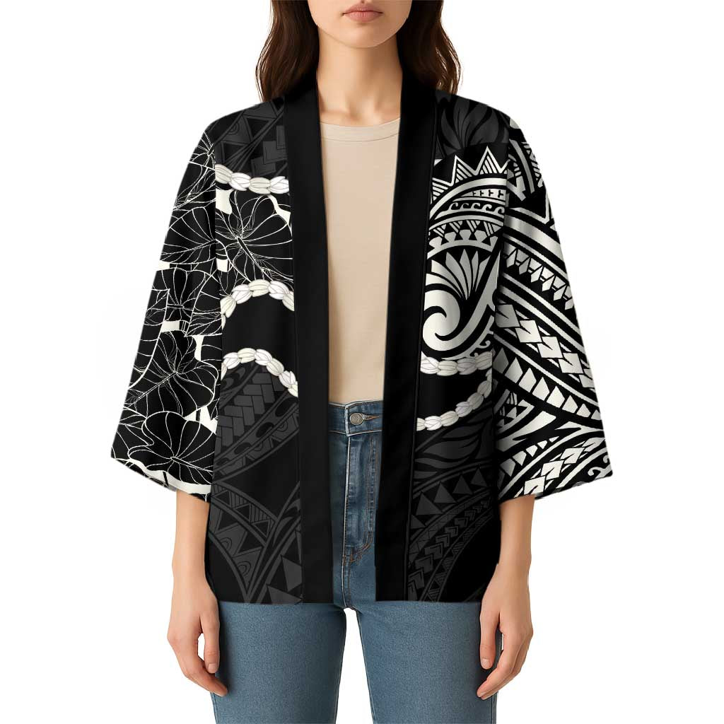 Aloha Hawaii Kalo Pikake Lei Kimono Chest Tattoo Black Hawaiian Pattern