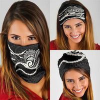Aloha Hawaii Kalo Pikake Lei Neck Gaiter Chest Tattoo Black Hawaiian Pattern