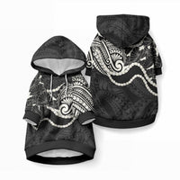 Aloha Hawaii Kalo Pikake Lei Pet Hoodie Chest Tattoo Black Hawaiian Pattern