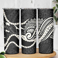 Aloha Hawaii Kalo Pikake Lei Skinny Tumbler Chest Tattoo Black Hawaiian Pattern LT14 - Polynesian Pride