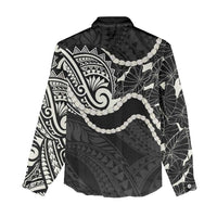 Aloha Hawaii Kalo Pikake Lei Women Casual Shirt Chest Tattoo Black Hawaiian Pattern LT14 - Polynesian Pride