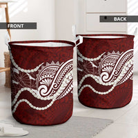 Aloha Hawaii Kalo Pikake Lei Laundry Basket Chest Tattoo Oxblood Hawaiian Pattern LT14 - Polynesian Pride
