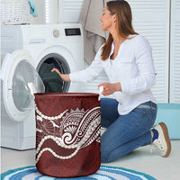 Aloha Hawaii Kalo Pikake Lei Laundry Basket Chest Tattoo Oxblood Hawaiian Pattern LT14 - Polynesian Pride