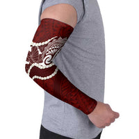 Aloha Hawaii Kalo Pikake Lei Arm Sleeves Chest Tattoo Oxblood Hawaiian Pattern